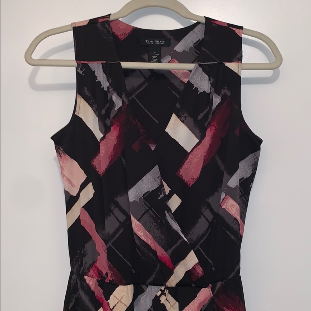 White House Black Market Abstract Faux Wrap Dress